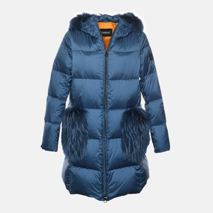 Long air-force blue down jacket